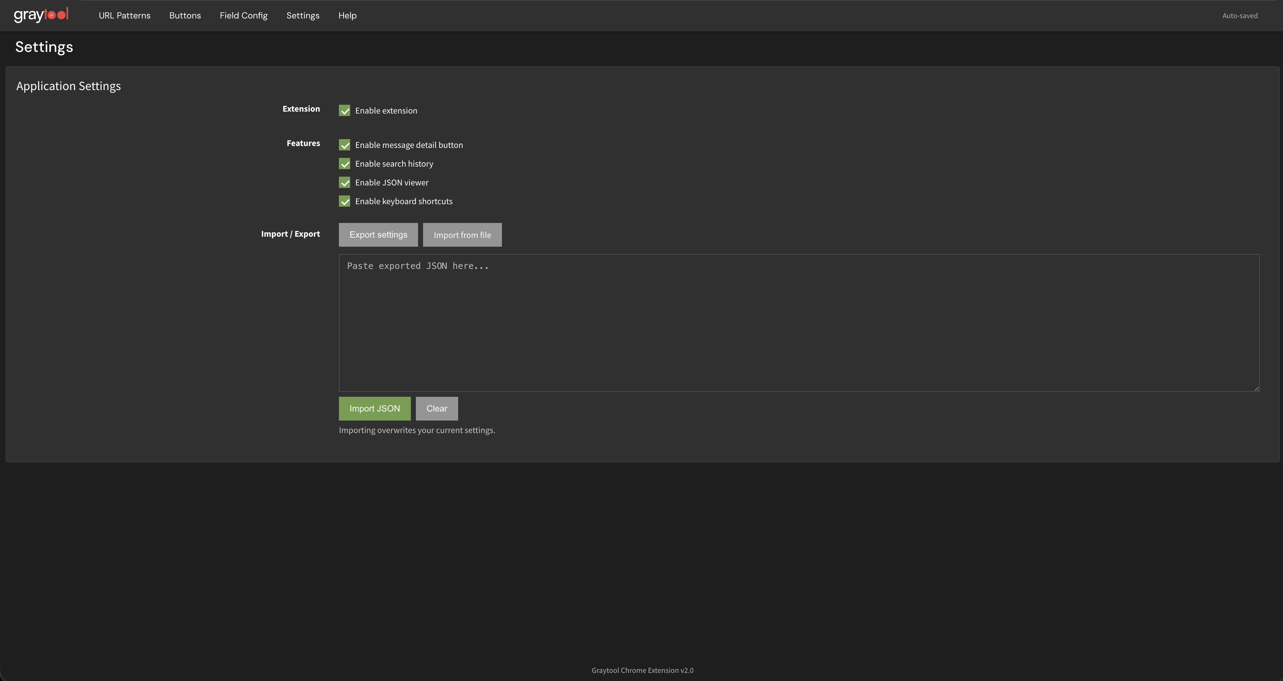 Action buttons in log rows